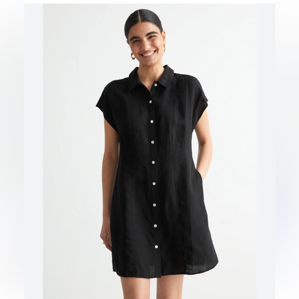 & Other Stories Mini Linen Shirt Dress